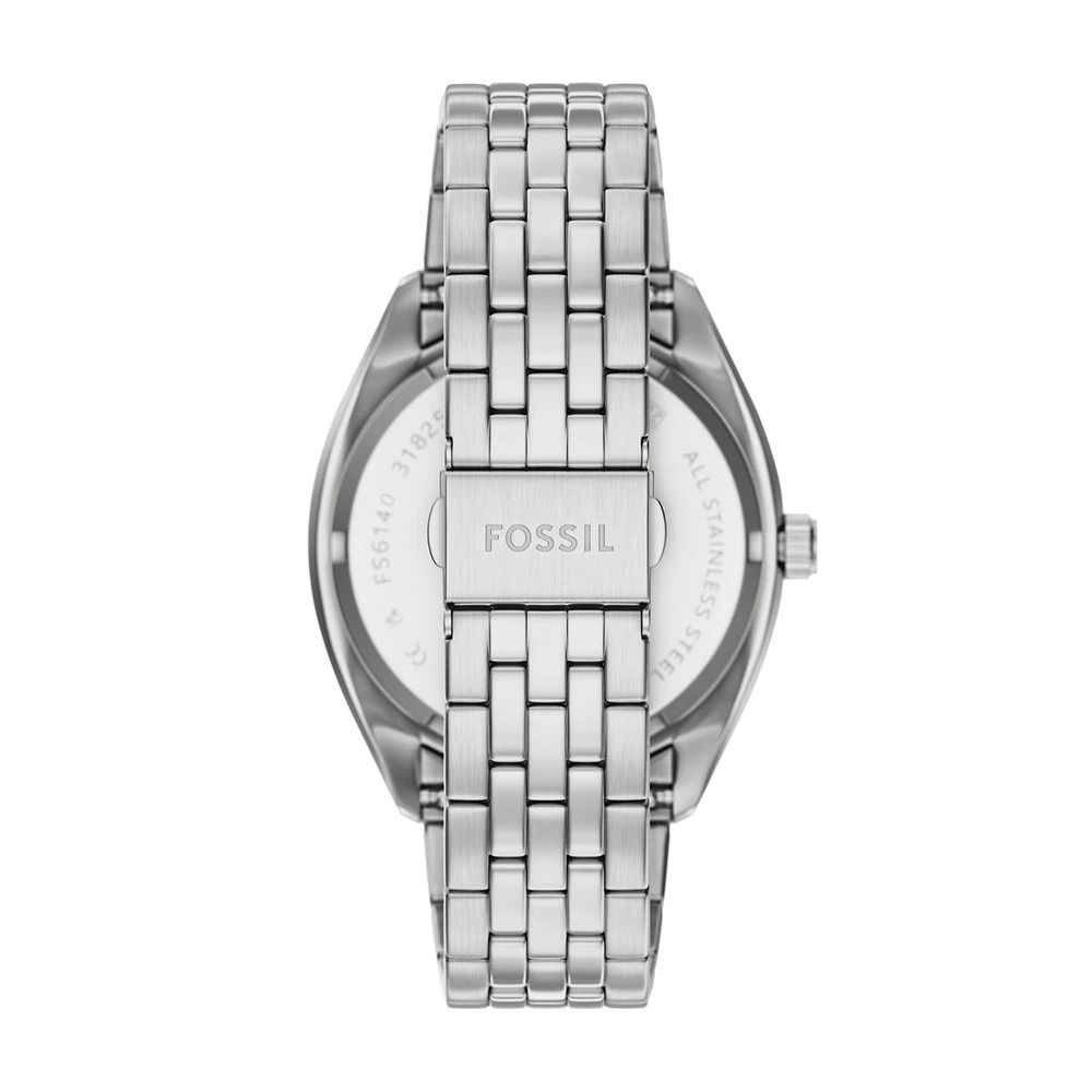 Fossil - Montre Campbell Homme Bracelet Acier Argenté Cadran Bleu 3
