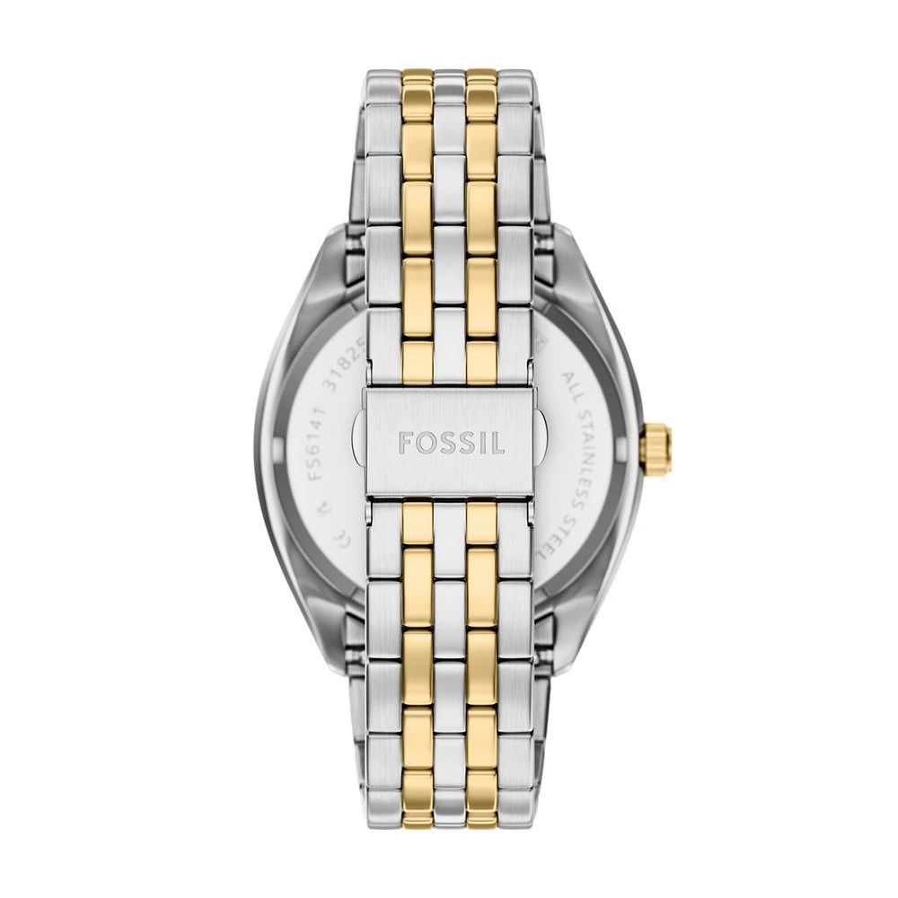 Fossil - Montre Campbell Homme Bracelet Acier Bicolore Argenté Et Doré Cadran Bleu 3
