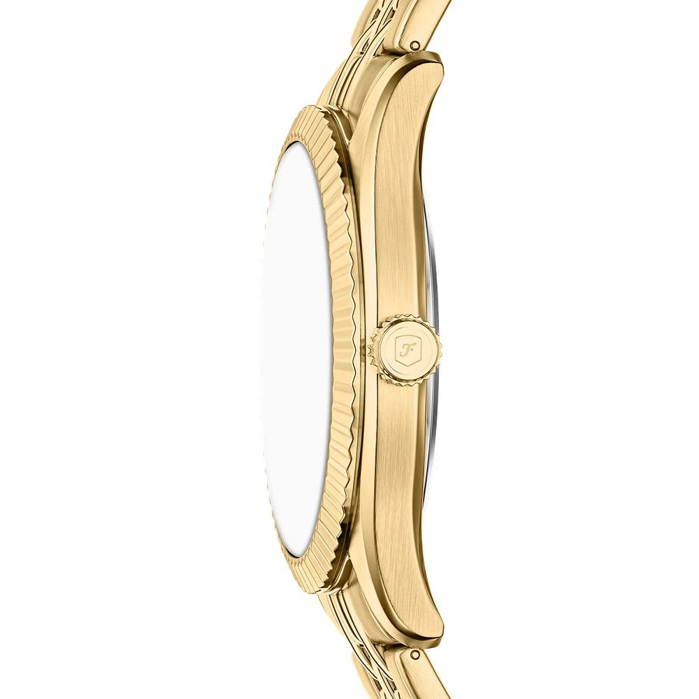 Fossil - Montre Campbell Homme Bracelet Acier Doré Cadran Vert 4