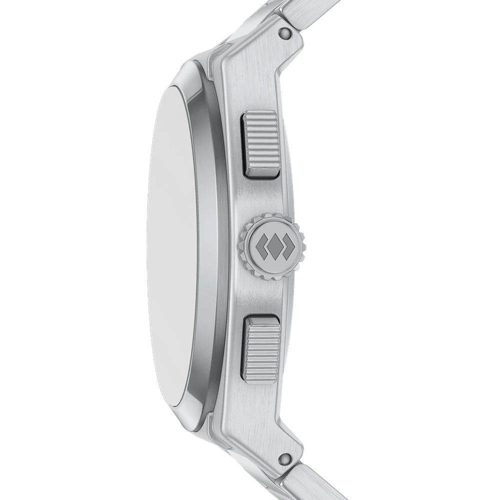 Fossil - Montre Everett Chronographe Homme Bracelet Acier Argenté Cadran Bleu FS6154 3