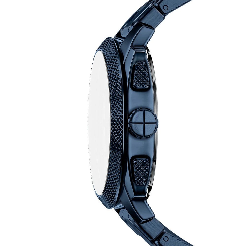 Fossil - Montre Machine Chrono Homme Bracelet Acier Bleu Cadran Bleu 4