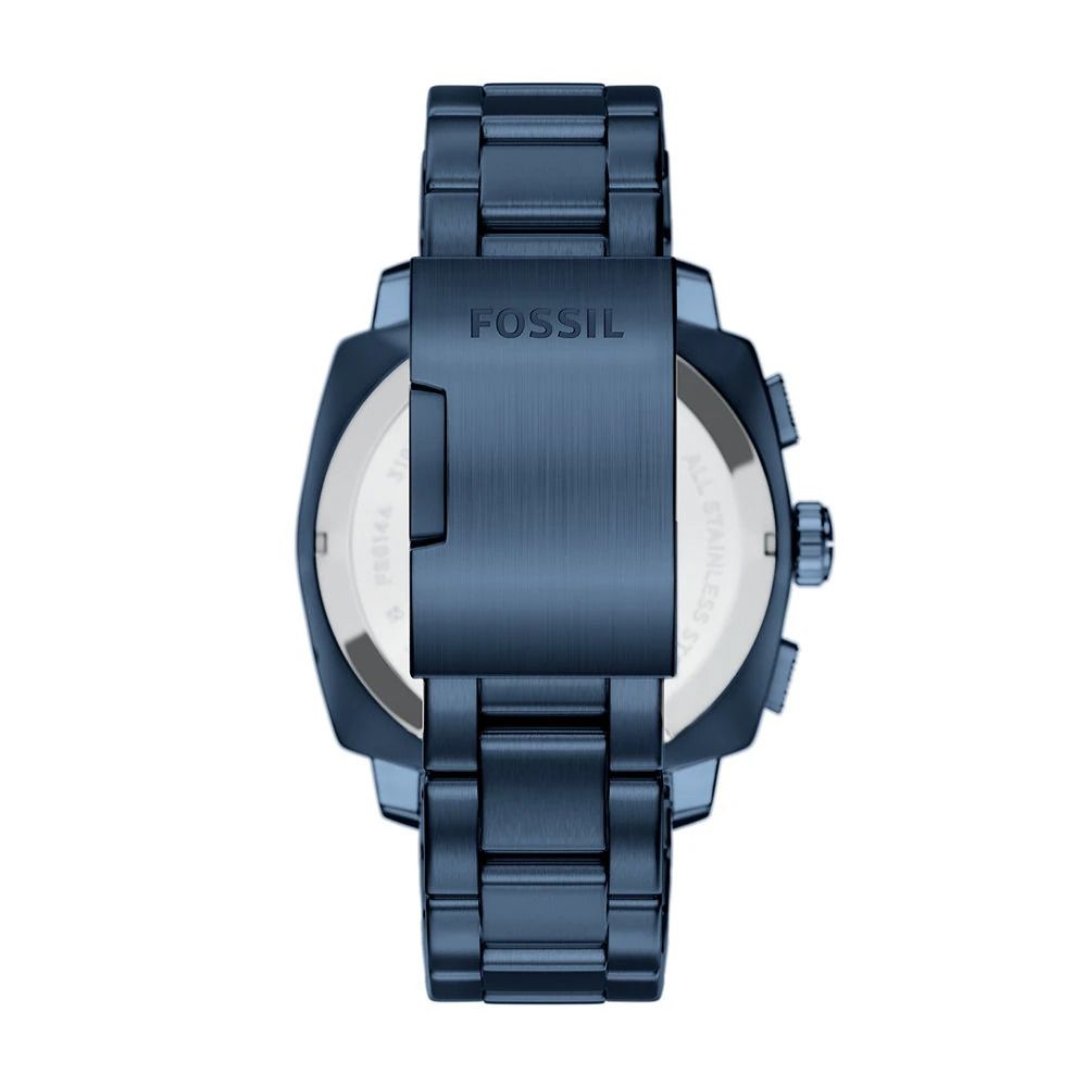 Fossil - Montre Machine Chrono Homme Bracelet Acier Bleu Cadran Bleu 3