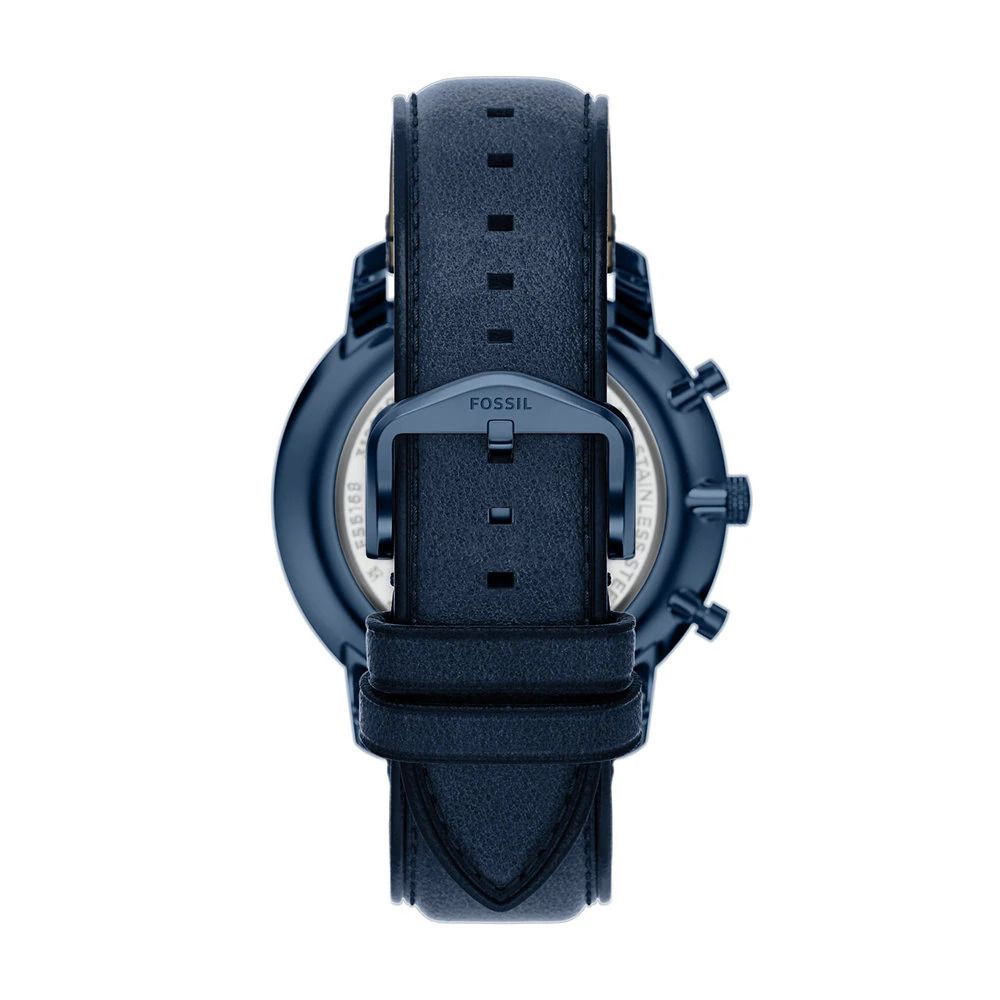 Fossil - Montre Neutra Chrono Homme Bracelet Cuir Bleu Cadran Bleu 3