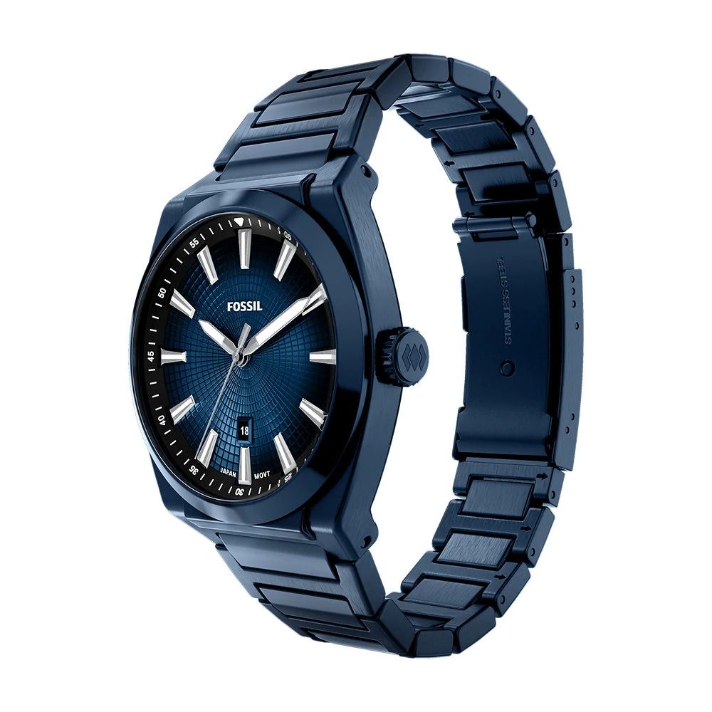 Fossil - Montre Everett Homme Bracelet Acier Bleu Cadran Bleu 2