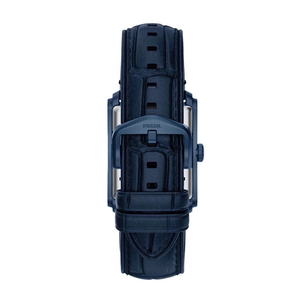 Fossil - Montre Carraway Homme Bracelet Cuir Bleu Cadran Bleu 3
