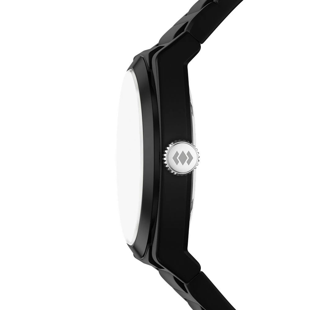 Fossil - Montre Everett Homme Bracelet Silicone Noir Cadran Noir 5