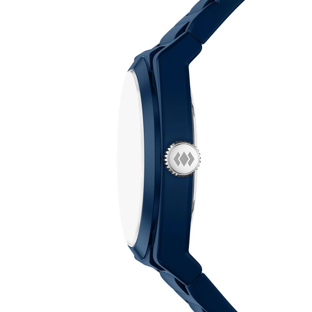 Fossil - Montre Everett Homme Bracelet Silicone Bleu Cadran Bleu 5