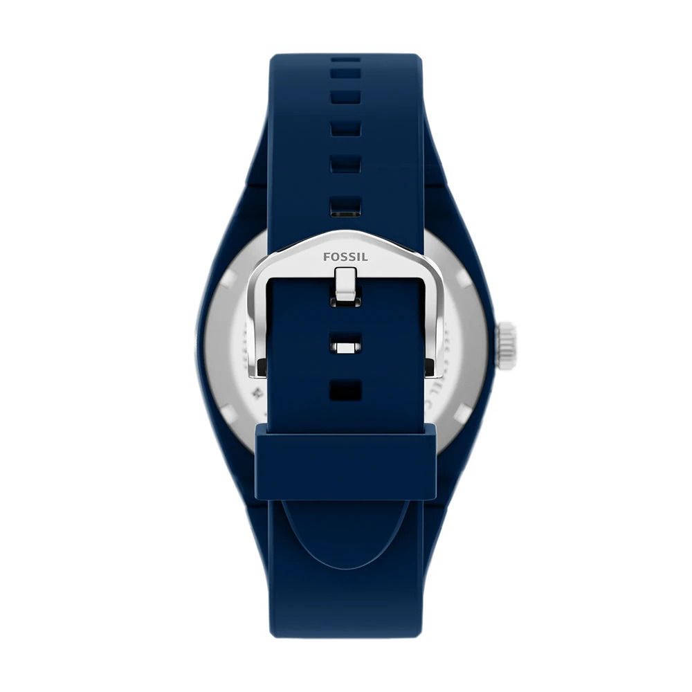 Fossil - Montre Everett Homme Bracelet Silicone Bleu Cadran Bleu 4