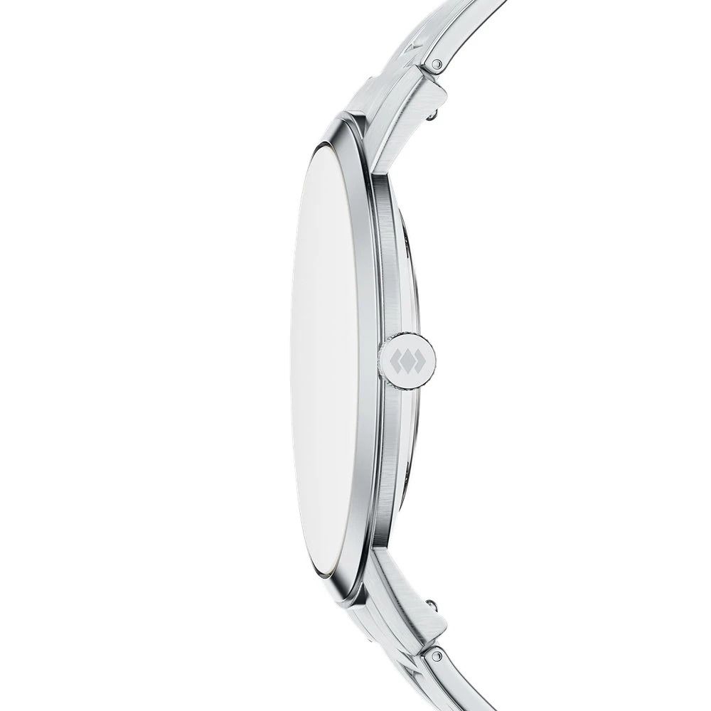 Fossil - Montre Minimalist Homme Bracelet Acier Argenté Cadran Bleu 5