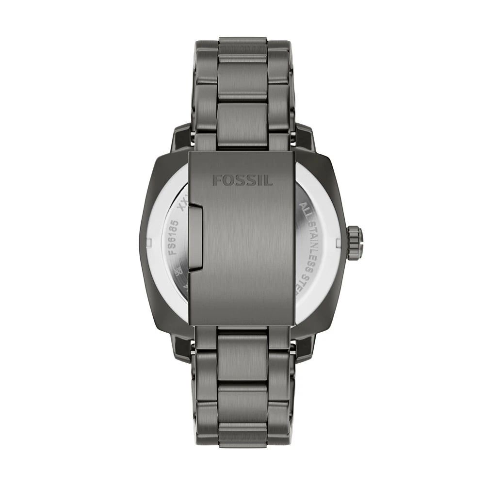 Fossil - Montre Machine Homme Bracelet Acier Gris Cadran Noir FS6185 4