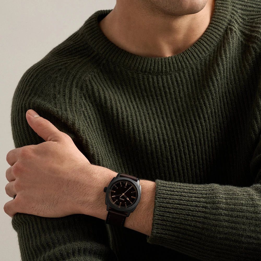Fossil - Montre Machine Homme Bracelet Cuir Marron Cadran Marron FS6187 2