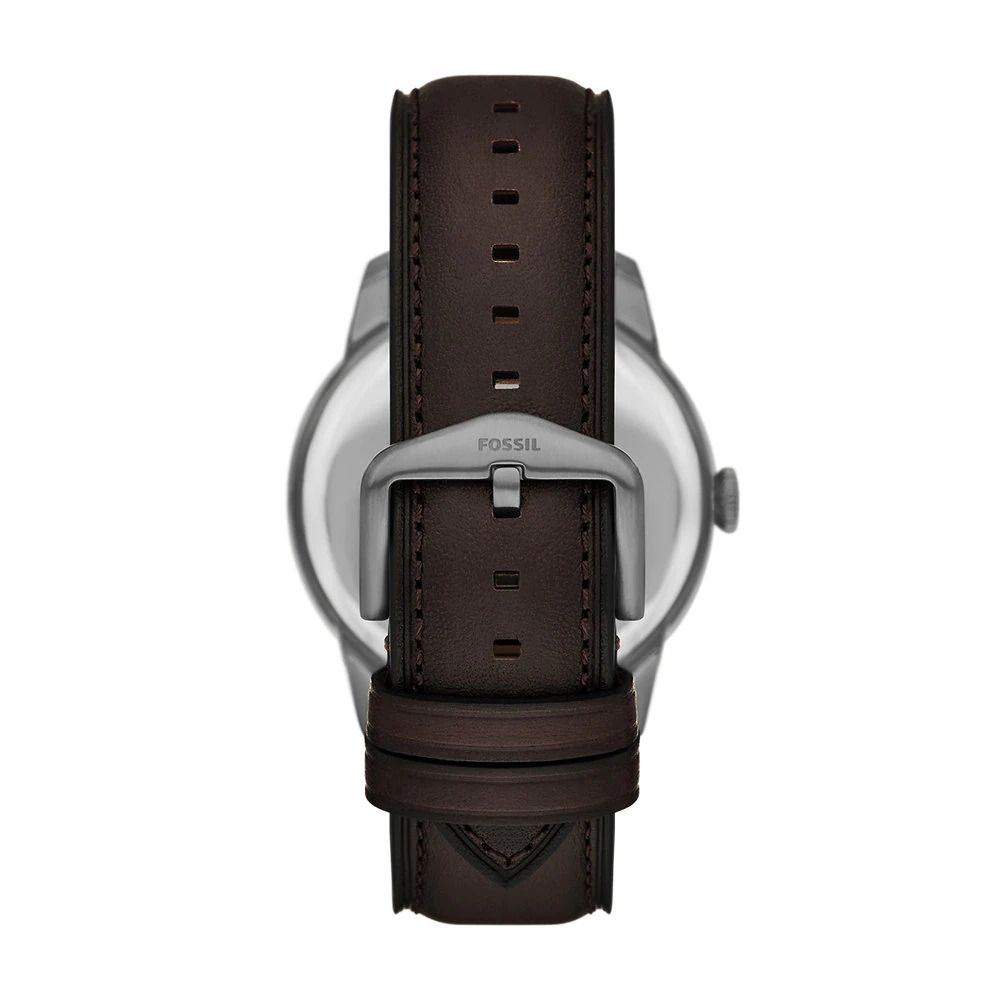 Fossil - Montre Townsman Multifonction Homme Bracelet Cuir Marron Cadran Noir 4