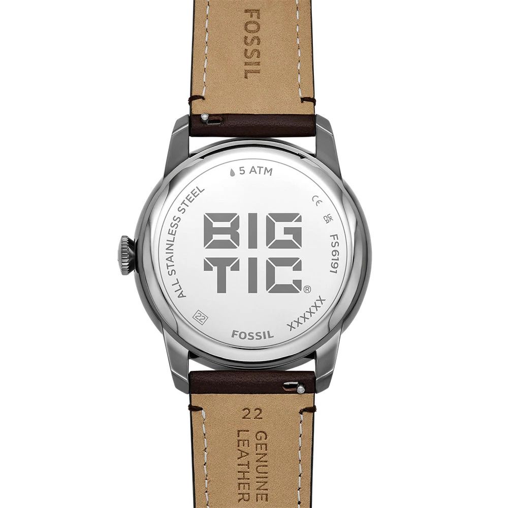 Fossil - Montre Townsman Multifonction Homme Bracelet Cuir Marron Cadran Noir 3