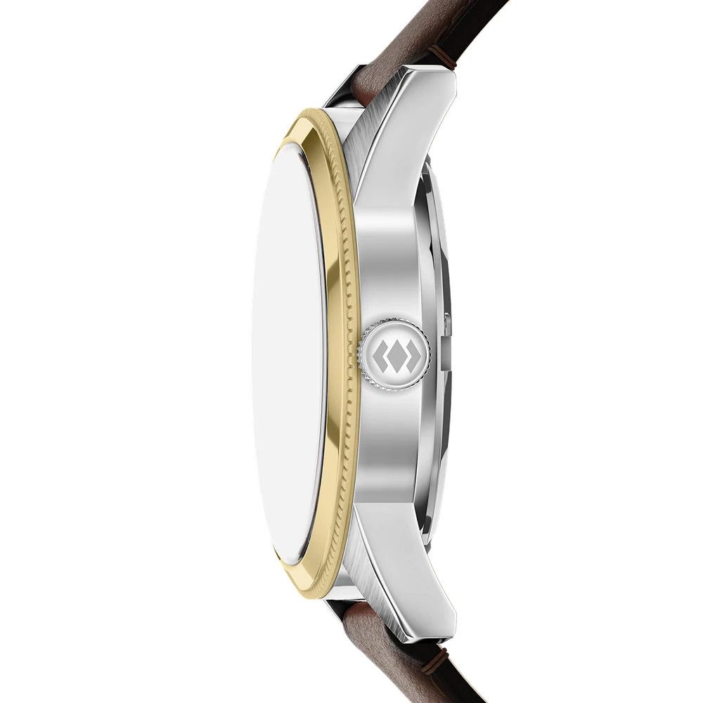 Fossil - Montre Pearson Multifonction Homme Bracelet Cuir Marron Cadran Bleu 5
