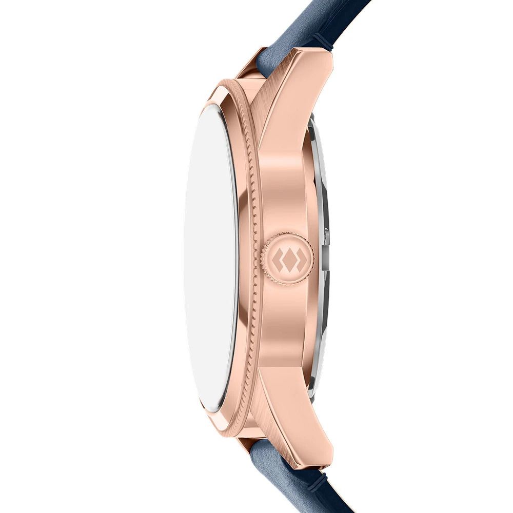 Fossil - Montre Pearson Multifonction Homme Bracelet Cuir Bleu Cadran Bleu 5