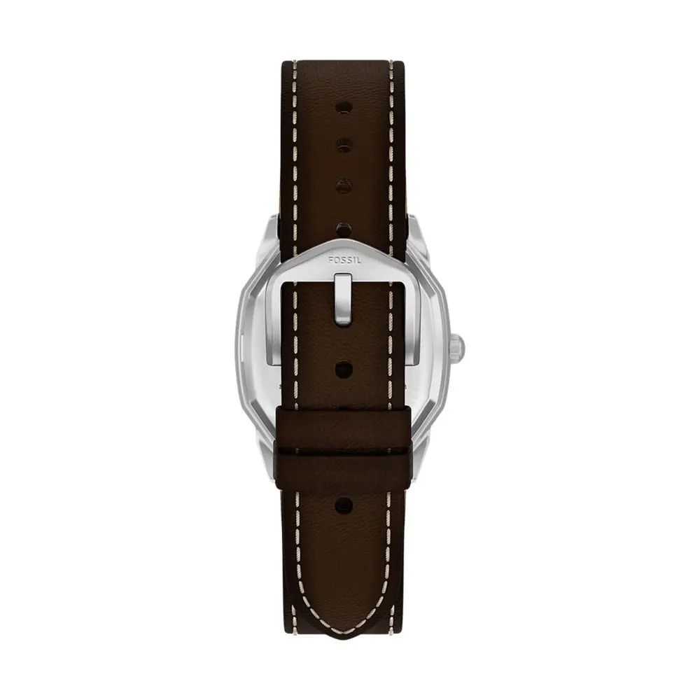 Fossil - Montre Harlow Homme Bracelet Cuir Noir Cadran Crème FS6214 4