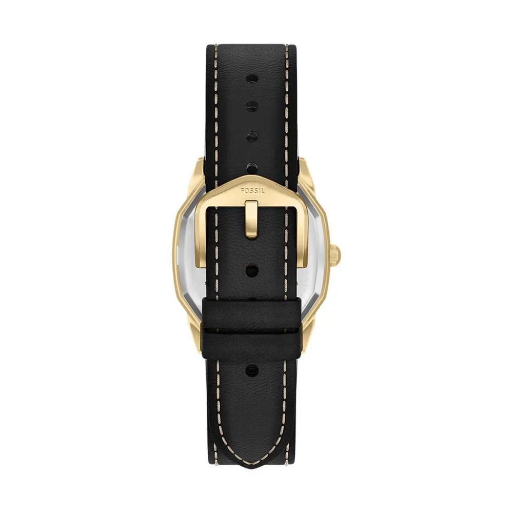 Fossil - Montre Harlow Homme Bracelet Cuir Noir Cadran Crème FS6215 4