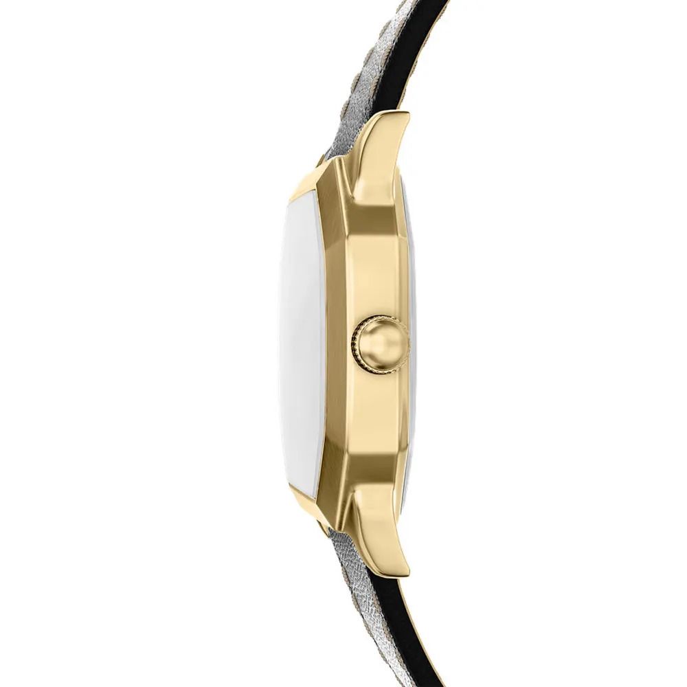 Fossil - Montre Harlow Homme Bracelet Cuir Noir Cadran Crème FS6215 5