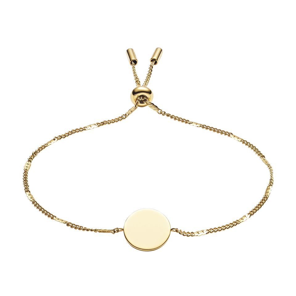 Fossil - Bracelet Disque Femme Doré
