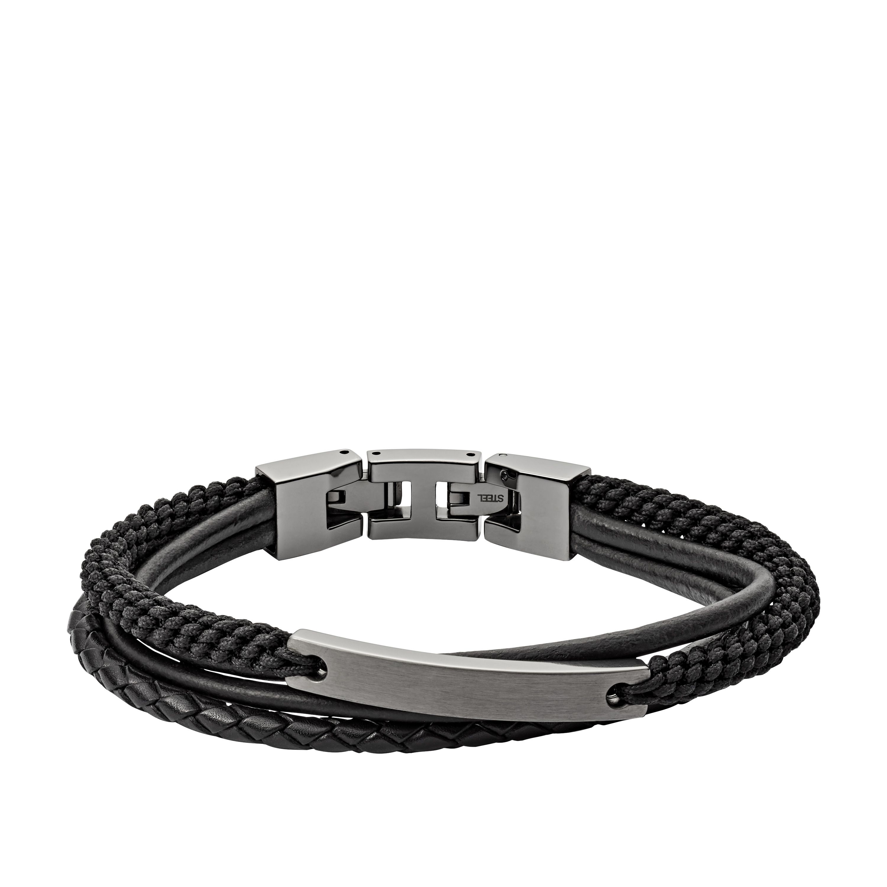 Fossil - Bracelet Multi-Rangs Vintage Casual Homme Noir