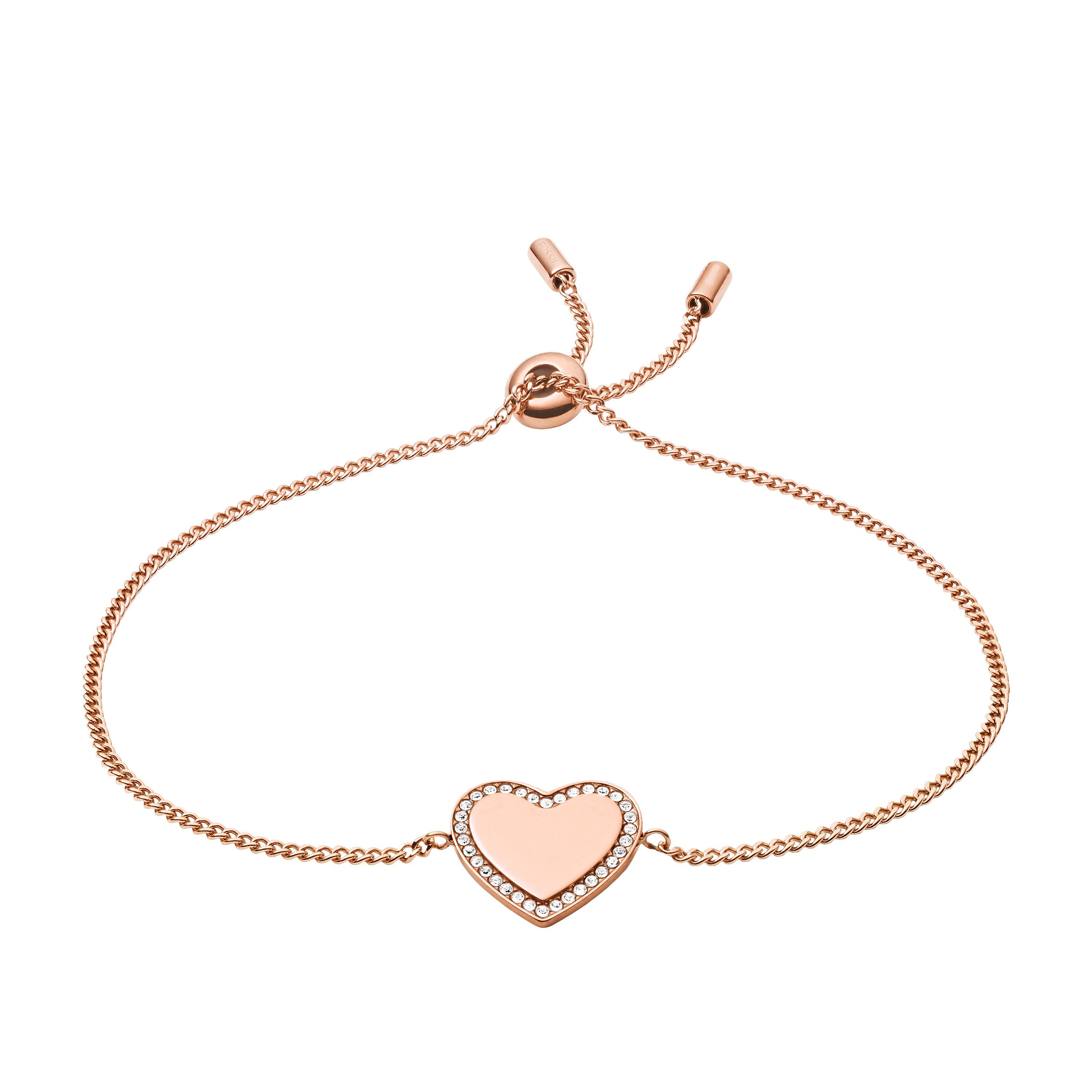 Fossil - Bracelet Chaîne Be Mine Femme Doré Rose