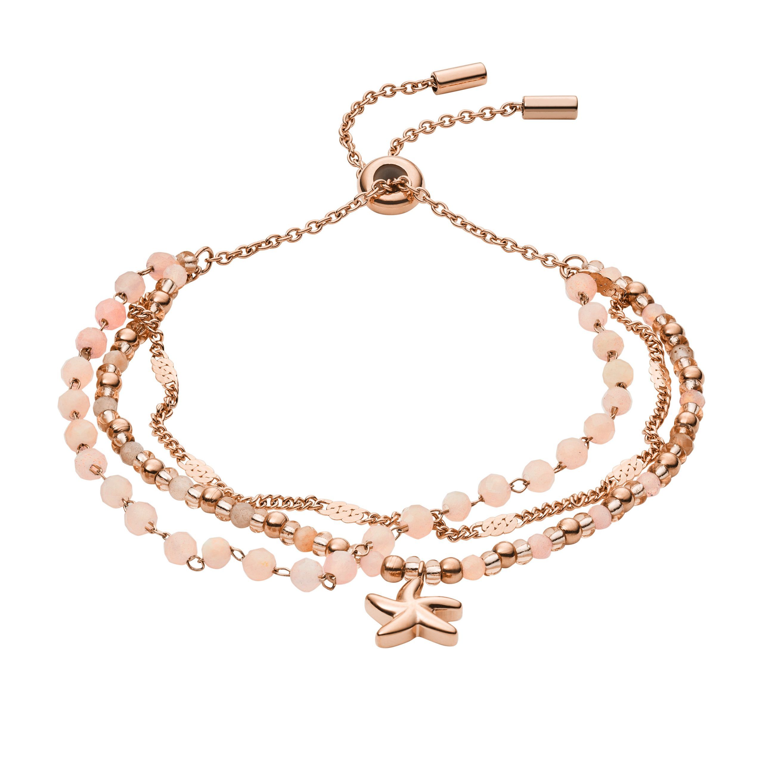 Fossil - Bracelet Multi-Rangs Beach Girl Femme Doré Rose