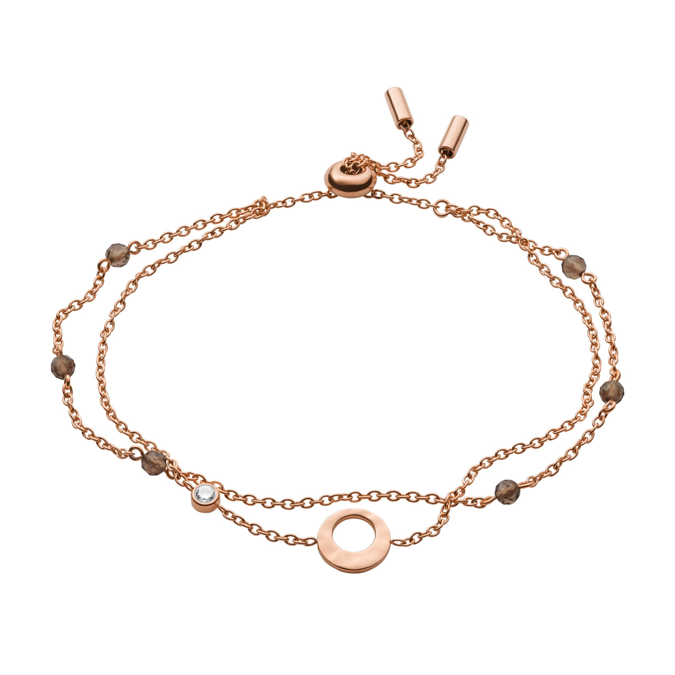 Fossil - Bracelet Multi-Rangs Hammered Femme Doré Rose