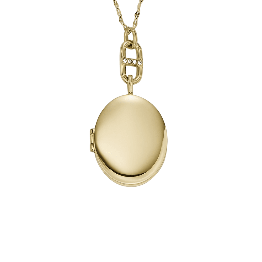 Fossil - Collier Chaîne Locket Femme Doré JF04426710 3