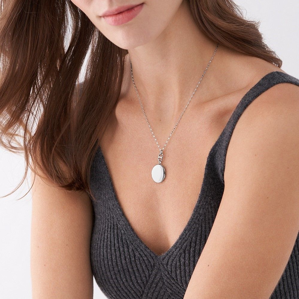 Fossil - Collier Chaîne Locket Femme Argenté 2