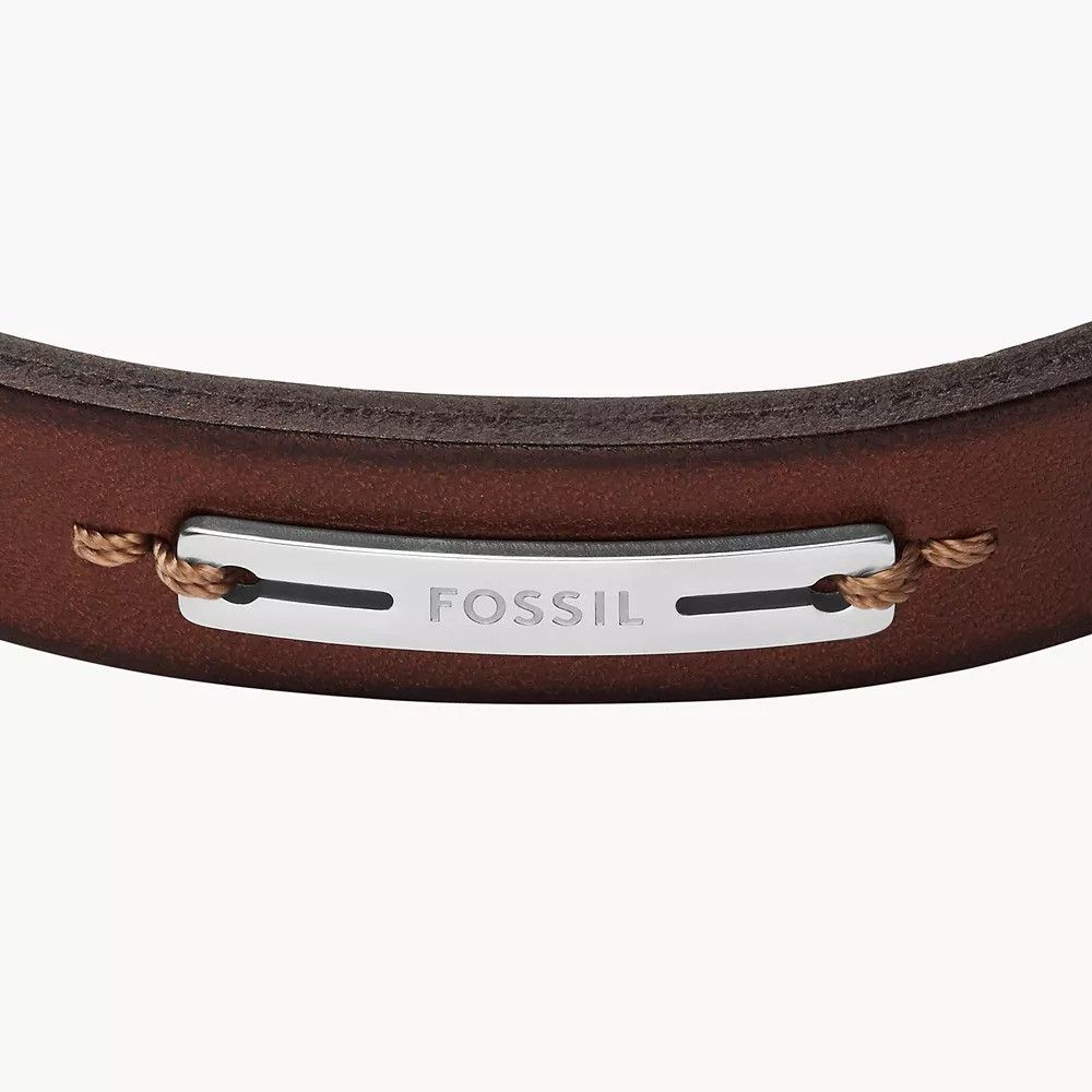 Fossil - Bracelet En Cuir Bicolore Homme Marron Et Vert JF04963040 3