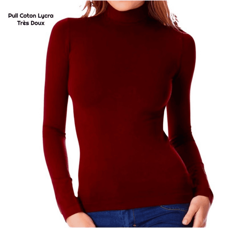 R&H - Pull Femme col roulé - Rouge