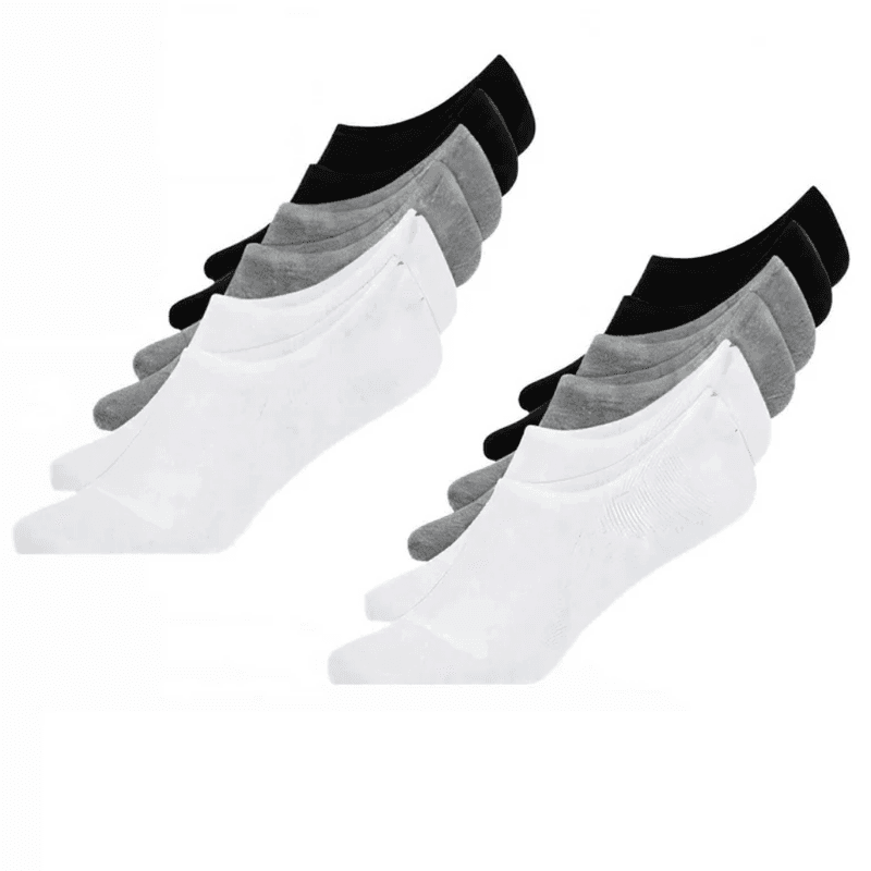 R&H - 12 chaussettes invisibles - blanc - gris - noir