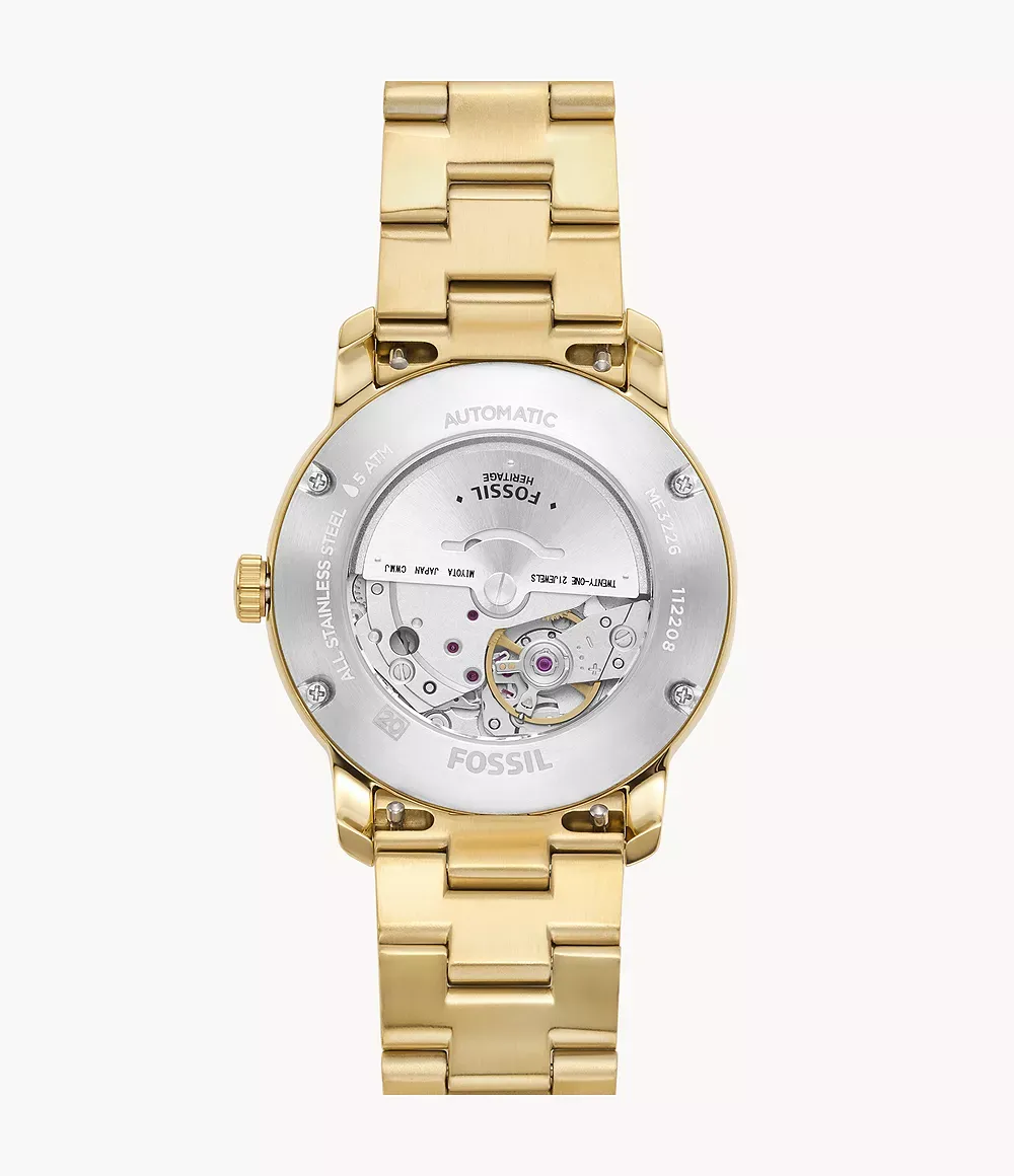 Fossil - Montre Automatique Heritage Femme 38 Mm En Acier Inoxydable Doré ME3226 4