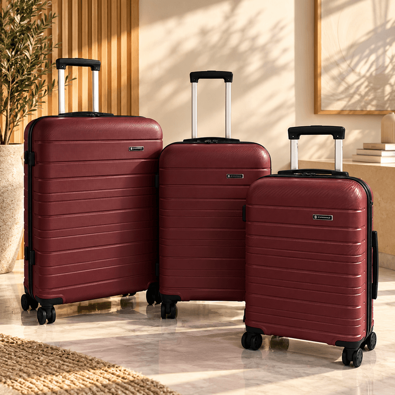 STARBAG - Série de 3 valises en polypropylène incassable Burgundy