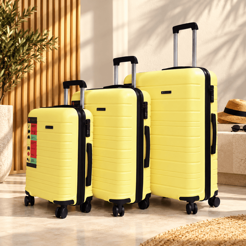 STARBAG - Série de 3 valises en polypropylène incassable Jaune clair NOIR
