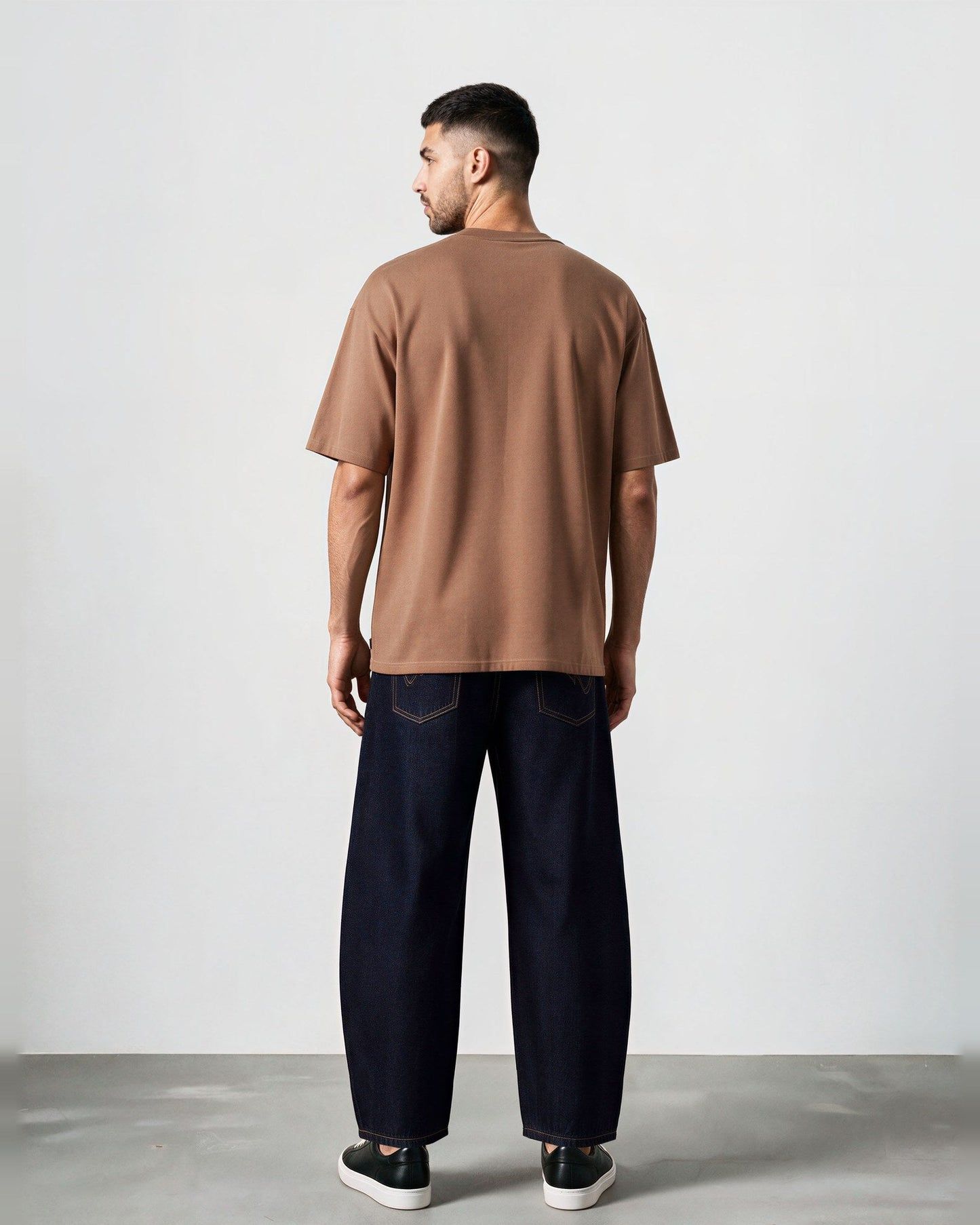 Kontakt - T-shirt unisexe oversized manches courtes العودة المالية Marron 2