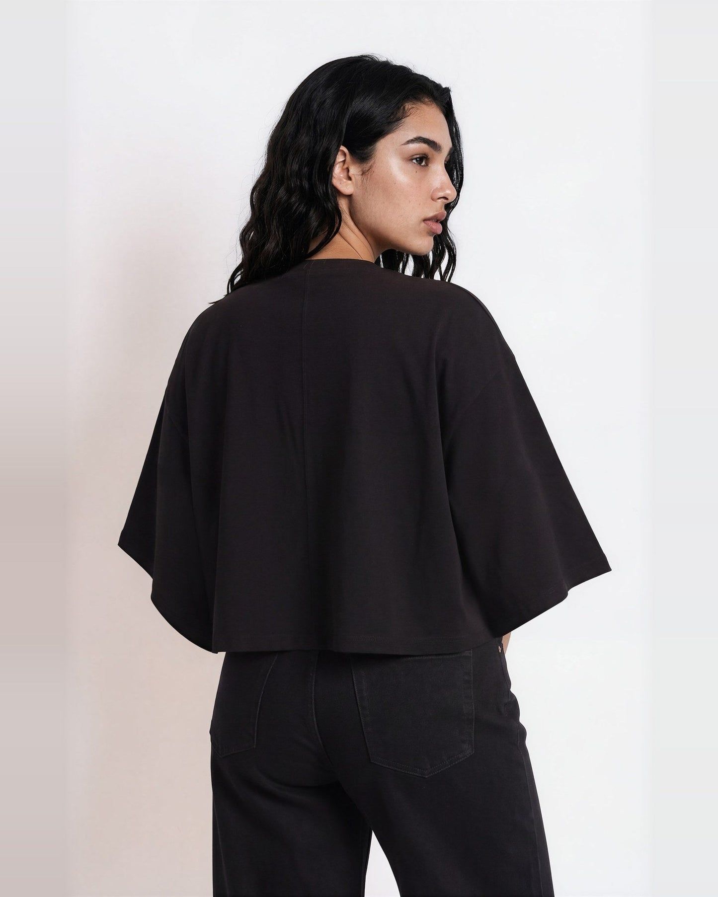 Kontakt - T-shirt poncho femme POISSON - Noir 2
