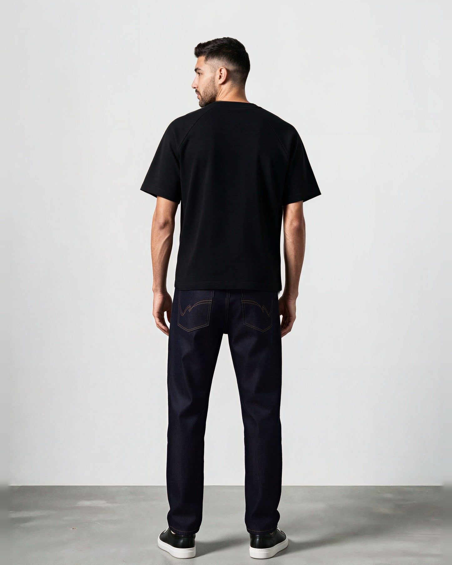 Kontakt - T-shirt boxy homme manches courtes raglan تونس or nowhere - Noir 2