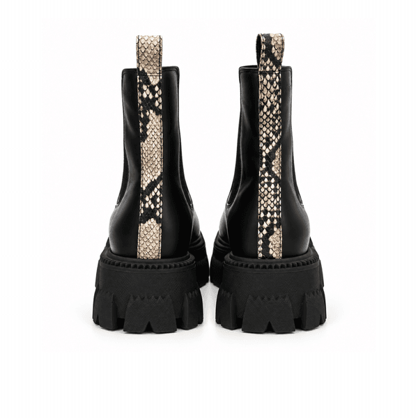 Seaside - Bottine Noir Cuir Avec Bande Serpent H26-T901 - Noir 2