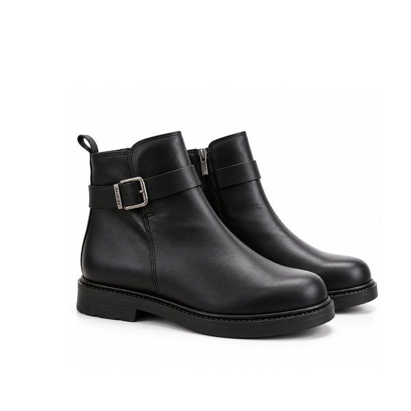Seaside - Bottine Plate en Cuir H26-T903 - Noir 2