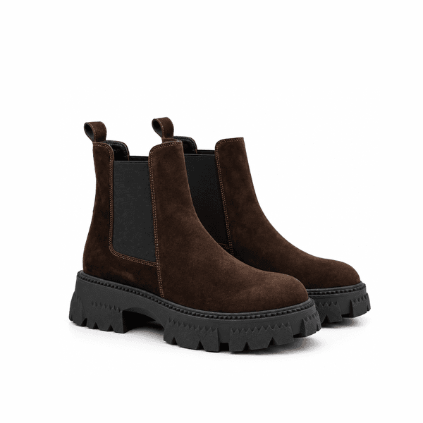 Seaside - Bottine Cuir Velours Élastique Monobloc H26-T911 - Chocolat 2