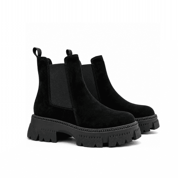 Seaside - Bottine Cuir Velours Élastique Monobloc H26-T911 - Noir 2