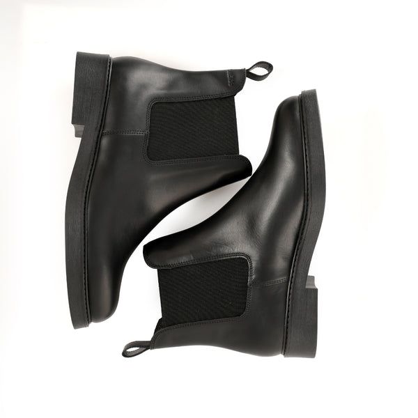 Seaside - Bottine Cuir Plate avec Élastique H26-H701 - Noir 3