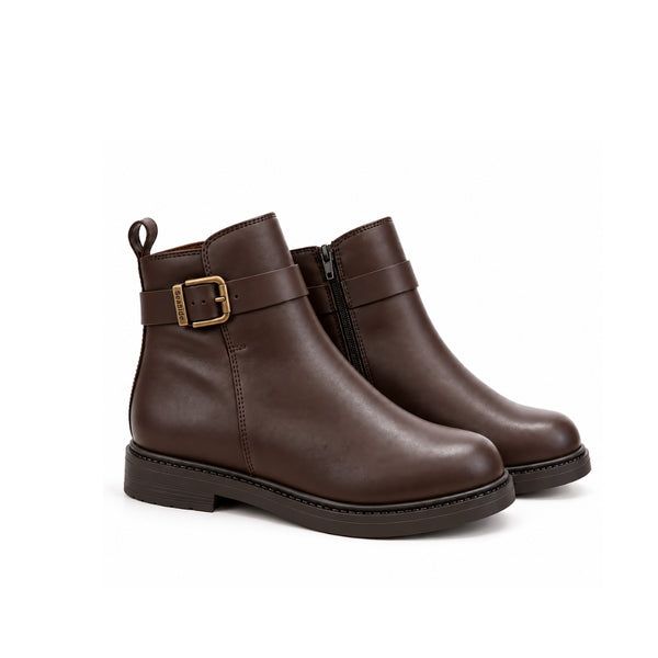 Seaside - Bottine Plate en Cuir H26-T903 - Chocolat 2