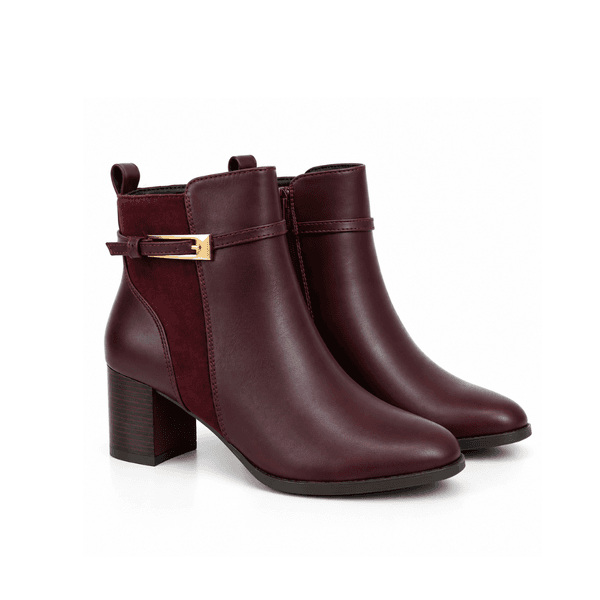 Seaside - Bottine avec Ceinture Demi Talon H26-F873 - Bordeaux 2