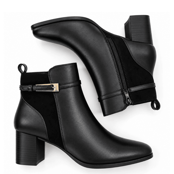 Seaside - Bottine avec Ceinture Demi Talon H26-F873 - Noir 3
