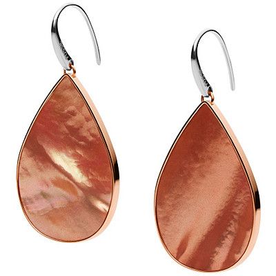 Fossil - Boucles D'Oreilles Pendantes En Nacre Femme Doré Rose 2