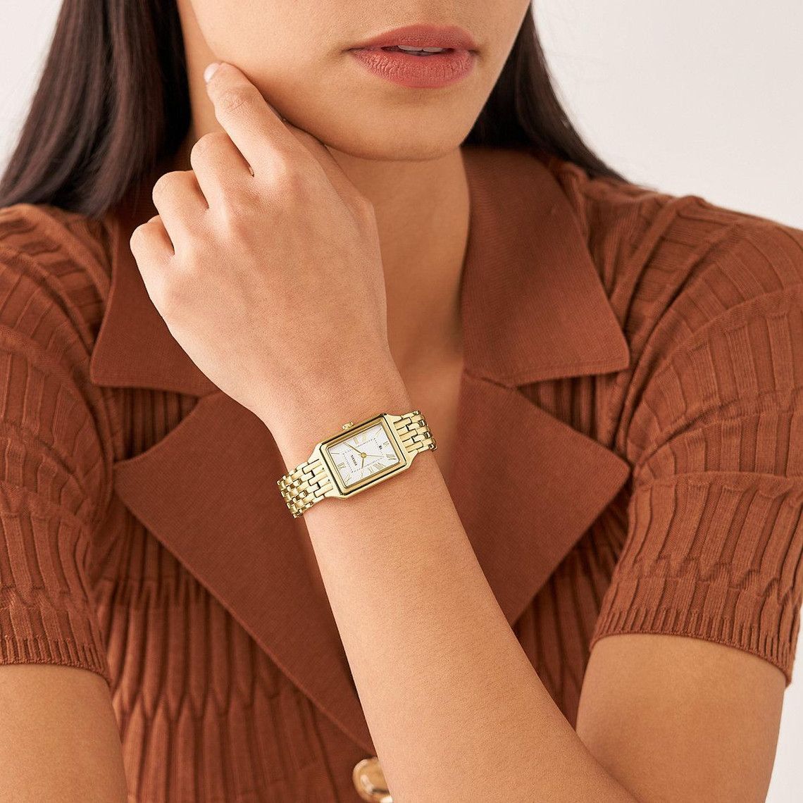 Fossil - Montre Raquel Femme Bracelet Acier Doré Cadran Argenté 2