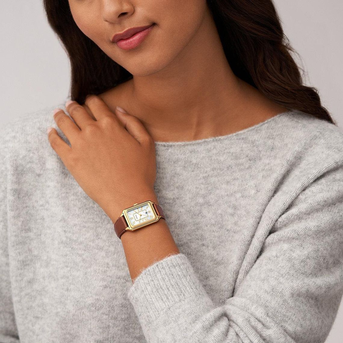 Fossil - Montre Raquel Femme Bracelet Cuir Marron Cadran Nacre 2