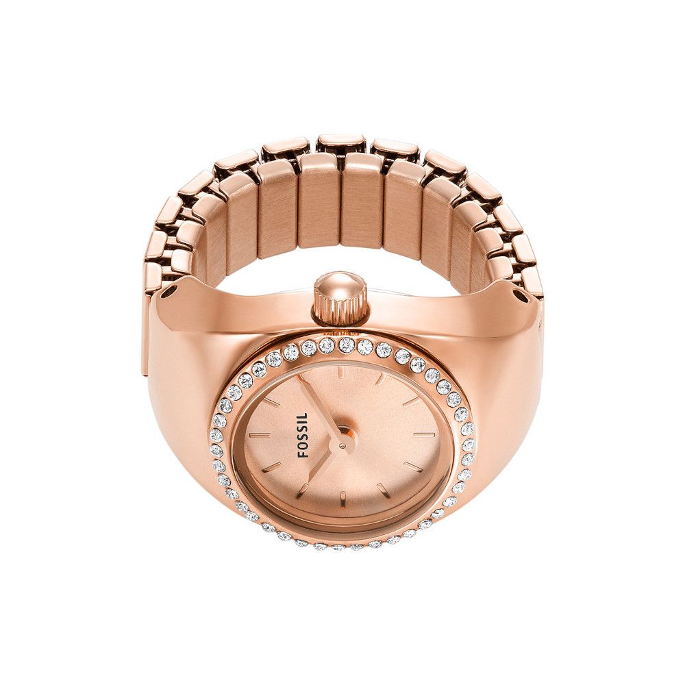 Fossil - Montre Bague Femme Anneau Acier Doré Rose Cadran Rose ES5320 2